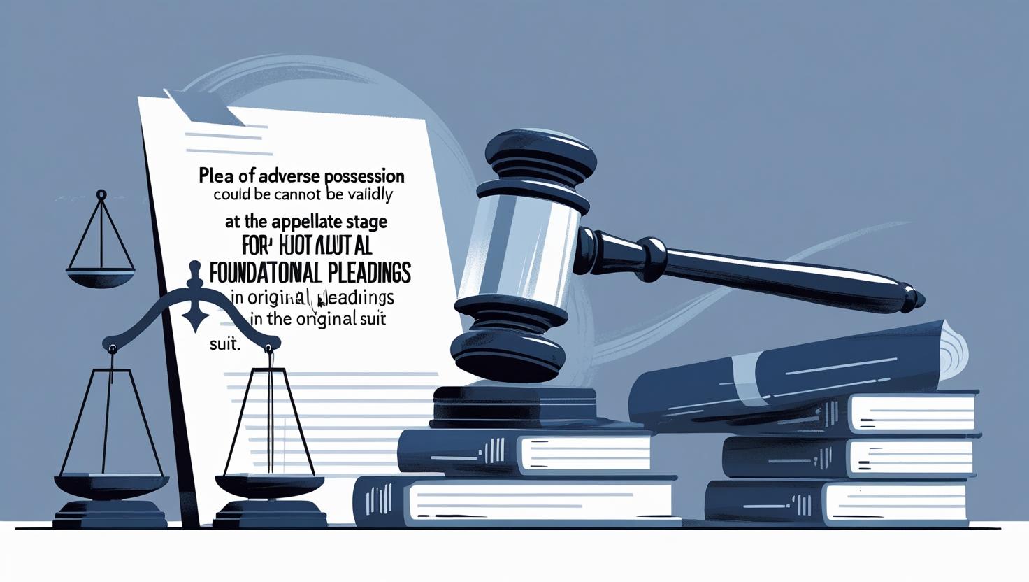 Plea of Adverse Possession Could Cannot be Validly Raised at the Appellate Stage Without Foundational Pleadings in the Original Suit.