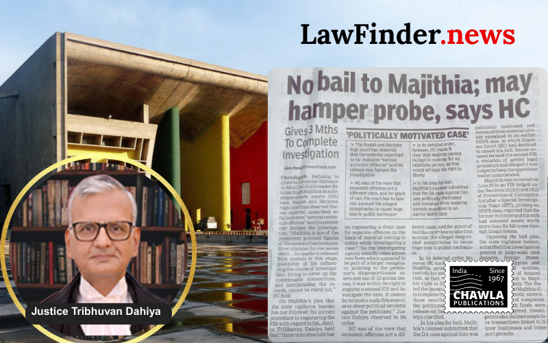 Punjab and Haryana High Court Denies Bail to Bikram Singh Majithia in Economic Offences Case