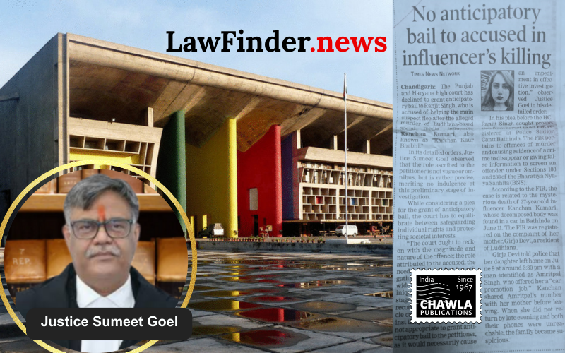 Punjab and Haryana High Court Denies Anticipatory Bail to Ranjit Singh in High-Profile Murder Case