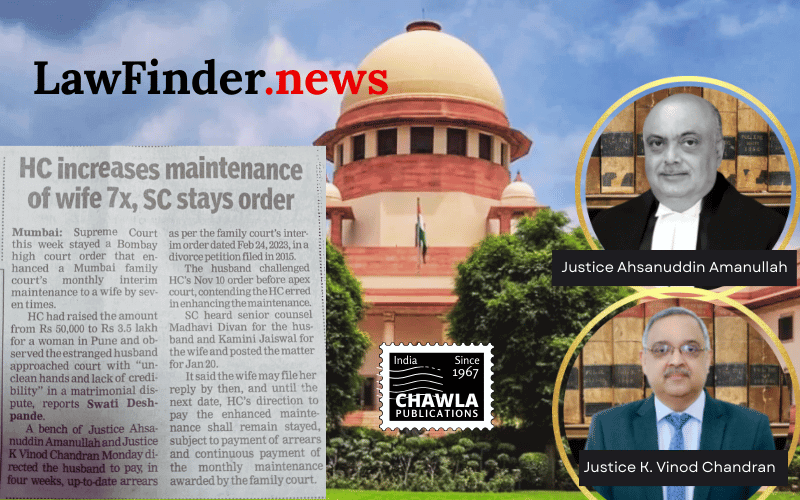 Supreme Court Directs Husband to Clear Arrears of Maintenance to Wife