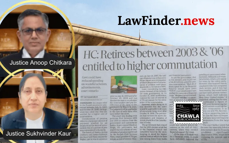 Punjab and Haryana High Court Strikes Down Discriminatory Pension Circular