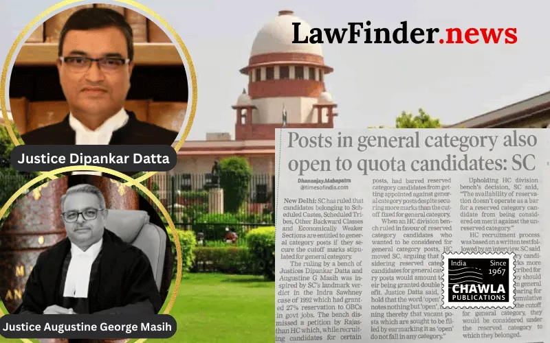 Reserved category candidates securing higher marks than General/Open category must be treated as General/Open category candidates