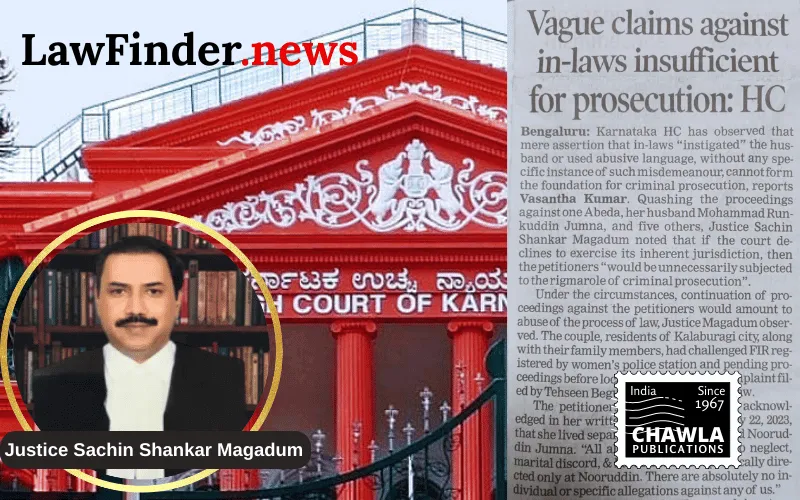 Karnataka High Court Quashes Criminal Proceedings Against In-Laws in Domestic Violence Case