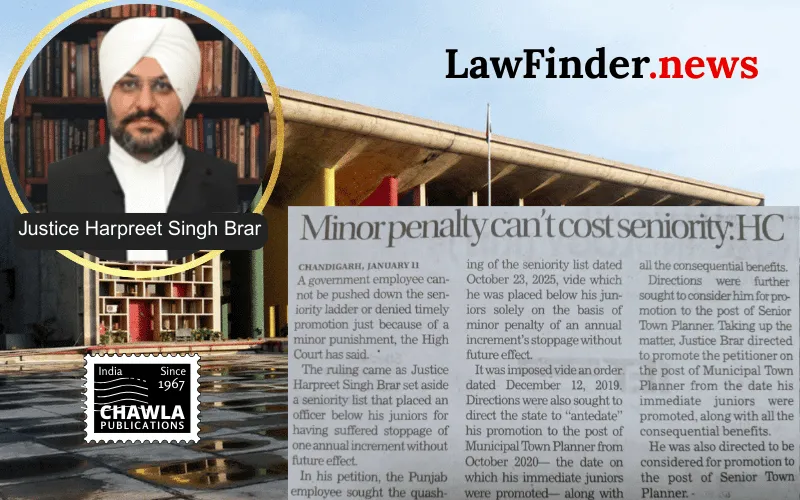 Punjab and Haryana High Court Rules in Favor of Naresh Kumar; Promotes Him Retroactively