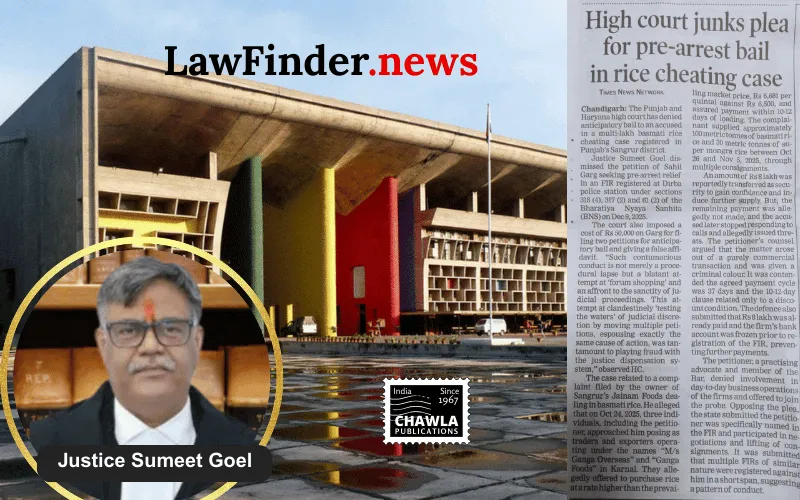 Punjab and Haryana High Court Denies Anticipatory Bail in Economic Offence Case