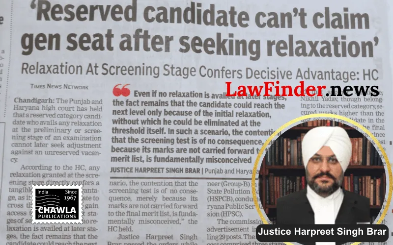 Punjab and Haryana High Court Upholds Reservation Norms in Recruitment Process