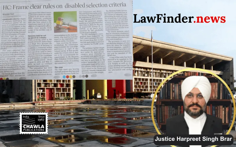 Punjab and Haryana High Court Mandates Relaxations for Disabled Candidates in Selection Criteria