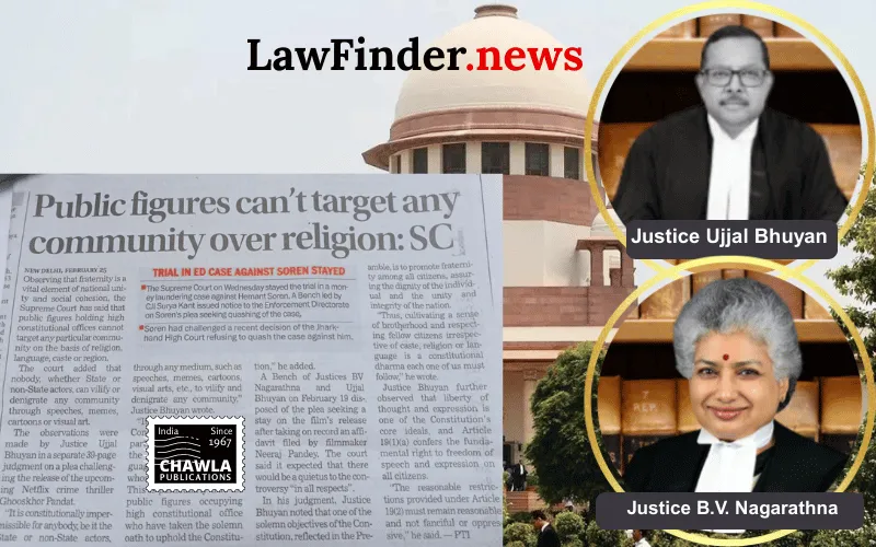 Public figures holding high constitutional offices cannot target any particular community: SC