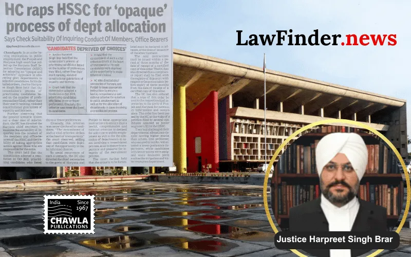 Punjab and Haryana High Court Orders Transparency in Department Allocation for Public Recruitment