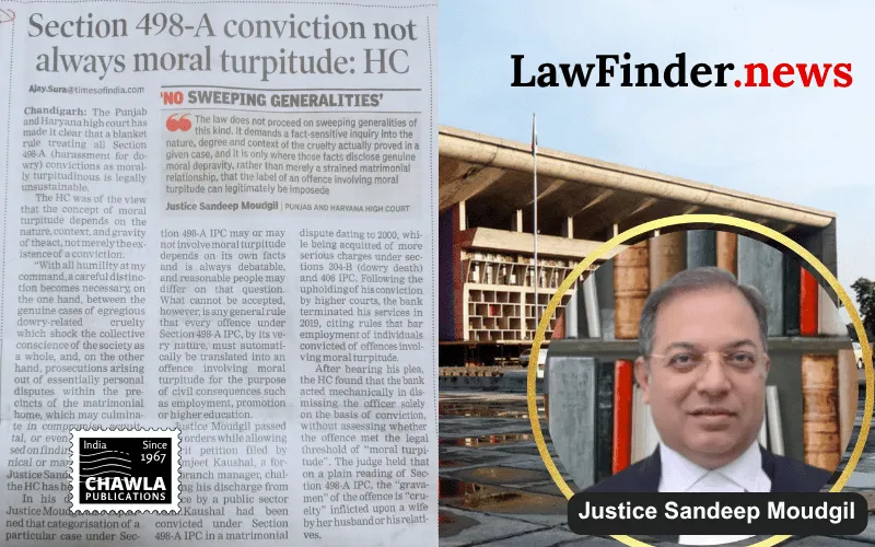 Punjab and Haryana High Court Quashes Dismissal of Bank Employee Convicted Under Section 498A IPC