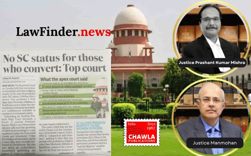 Supreme Court Affirms Loss of SC Status Upon Conversion to Christianity