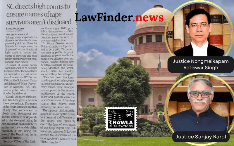 SC deprecates disclosure of identity of minor girl in rape case