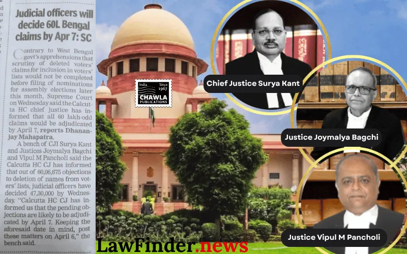 Supreme Court Orders Establishment of 19 Appellate Tribunals in West Bengal for Expedited Voter List Objection Hearings