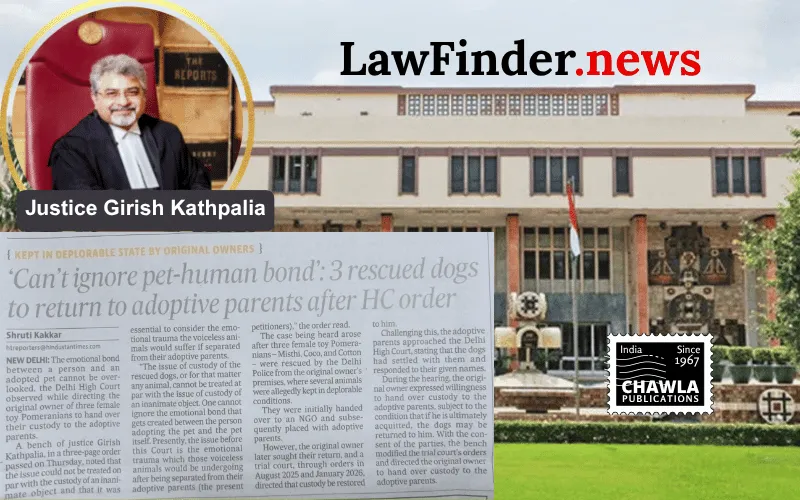 Delhi High Court Prioritizes Pet Welfare in Custody Dispute, Orders Return of Rescued Dogs to Adoptive Parents