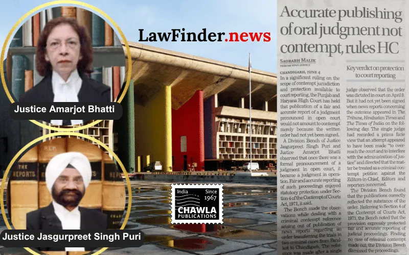 Punjab and Haryana High Court Dismisses Contempt Petition Against Newspapers