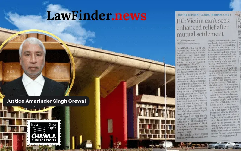 Punjab and Haryana High Court Upholds Consent Decree in Motor Accident Claim