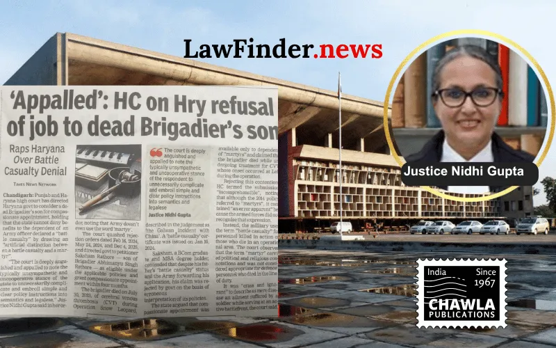 Punjab and Haryana High Court Upholds Compassionate Appointment for Battle Casualty Dependents
