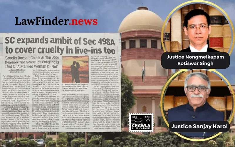 Supreme Court Extends Protection of Section 498A IPC to Live-in Relationships Resembling Marriage
