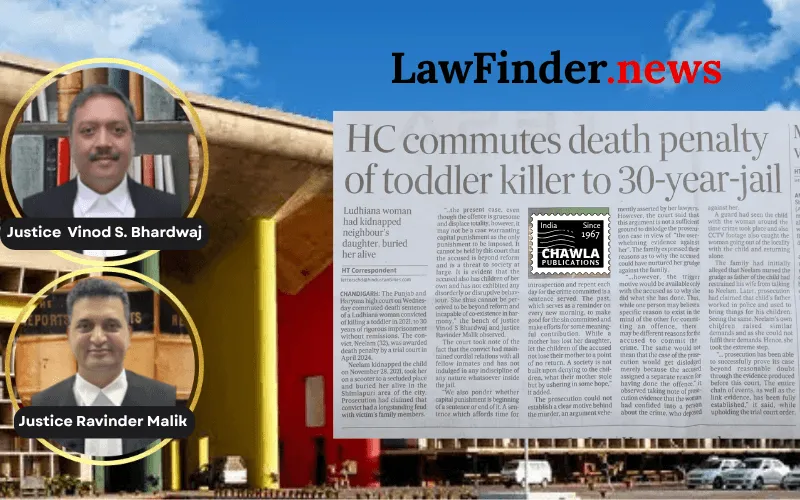 Punjab and Haryana High Court upholds conviction in minor’s murder, commutes death penalty to 30 years’ rigorous imprisonment
