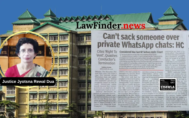 Himachal Pradesh HC Quashes HRTC Conductor’s Termination Over Private WhatsApp Messages